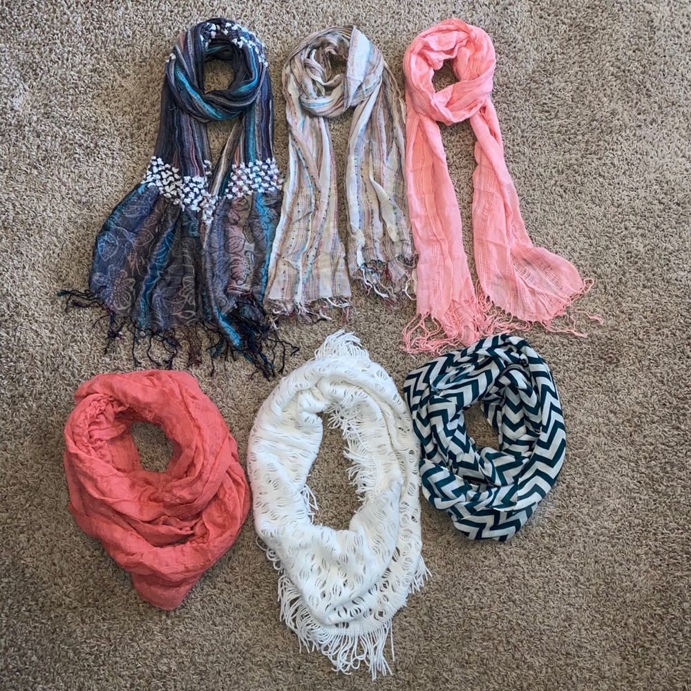 Colorful Scarf Lot - Cottagecore, Whimsical, Woven, Knit